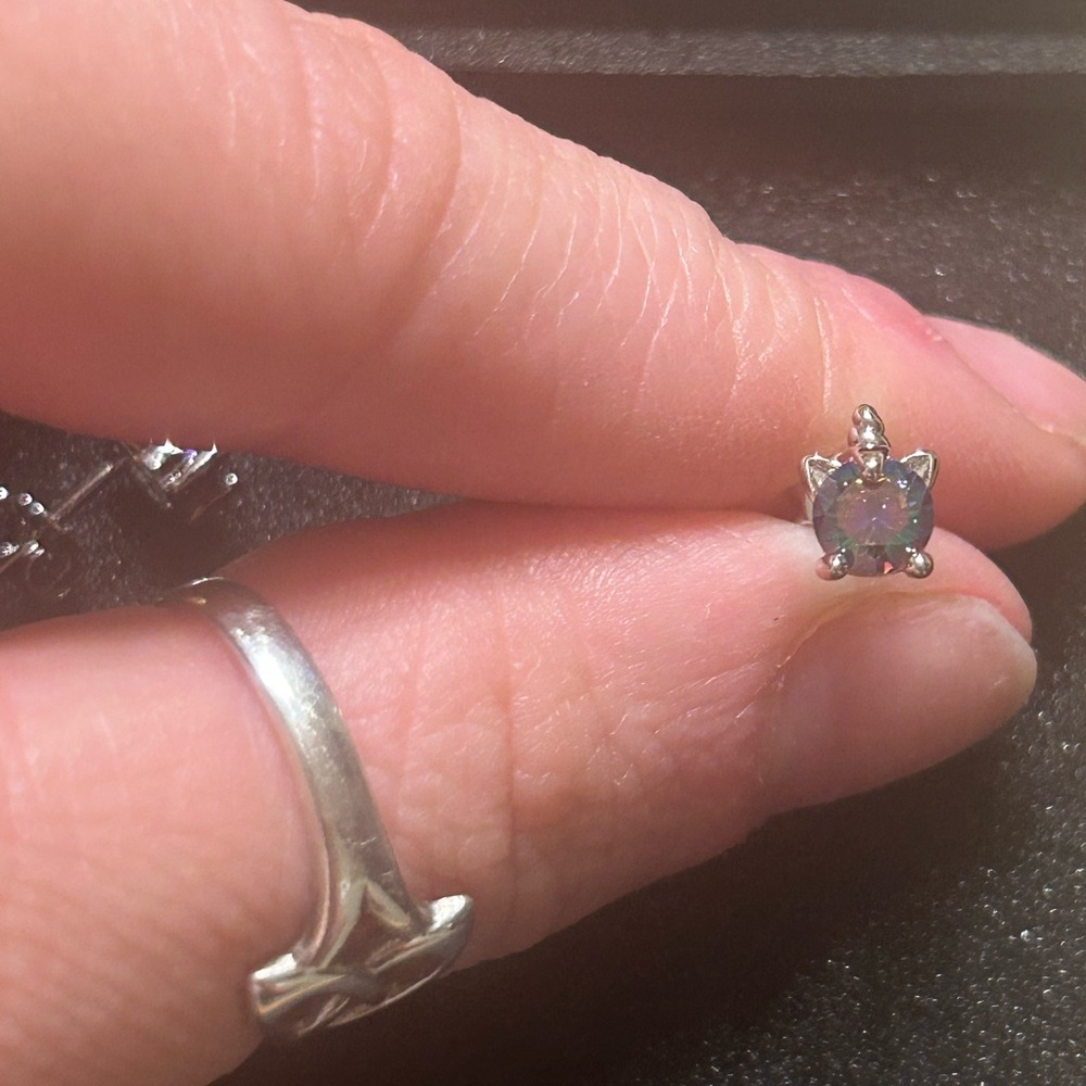 Minimalist Silver Unicorn Stud Earrings
